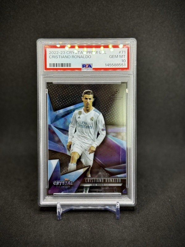 Cristiano Ronaldo 2022-23 Topps Crystal Premium UEFA UCL PSA 10 Real Madrid