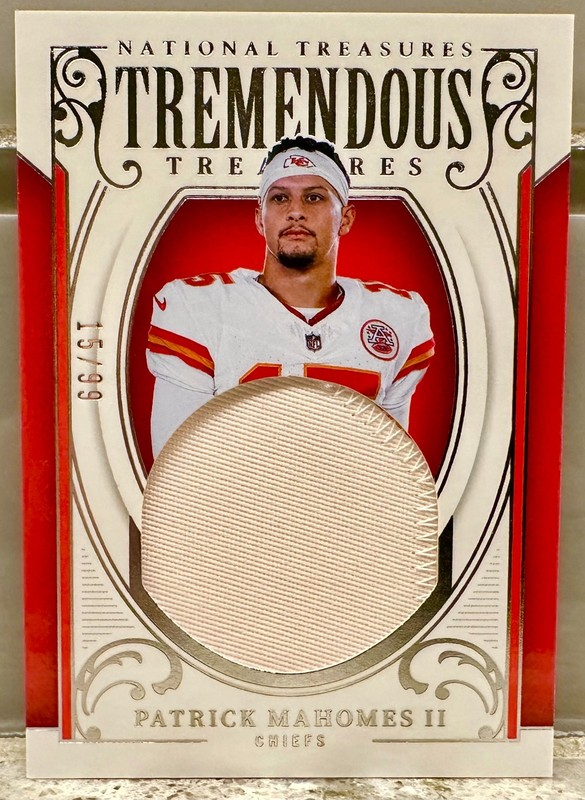 JERSEY # MATCH! 2025 Panini National Treasures Patrick Mahomes II 15/99! CHIEFS!