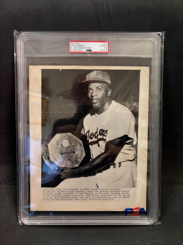 JACKIE ROBINSON MVP Type 3 III WIRE Photo Photograph PSA/DNA 6x8 HOF 1950 8X10