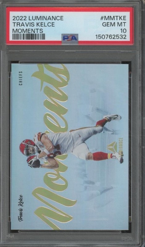 2022 Panini Luminance Moments TRAVIS KELCE Case Hit SP PSA 10 GEM MINT BIN39
