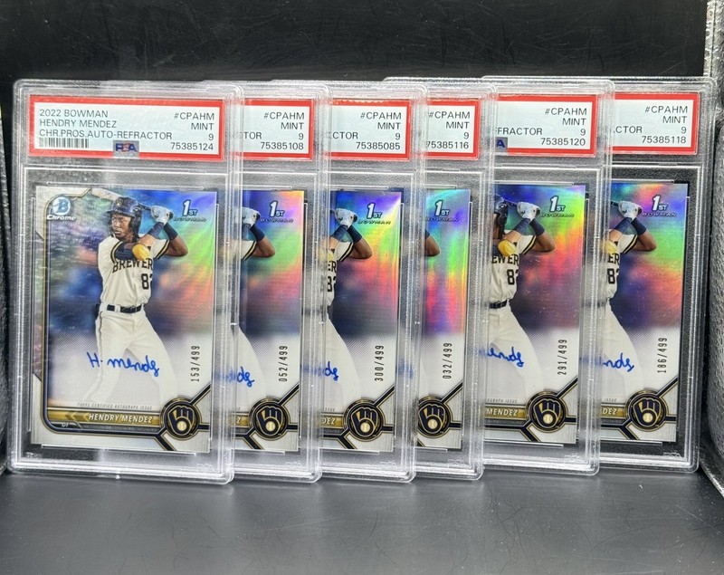 HENDRY MENDEZ 2022 BOWMAN 1st REF RC AUTO/499 PSA 9 MINT! (QTY)
