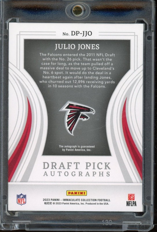 2023 IMMACULATE Julio Jones DRAFT PICK 6 Auto /25 #DP-JJO view 2