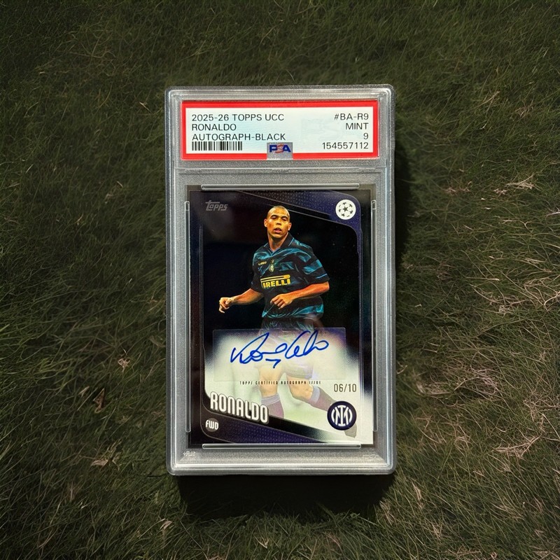 2025-26 Topps UEFA Club Competitions Inter Milan Ronaldo Auto Black /10 PSA 9