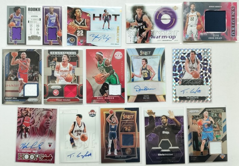 14x Auto Patch LOT /49 Webber Trae GRANT HILL Paul Pierce STOCKTON Rookie FOX