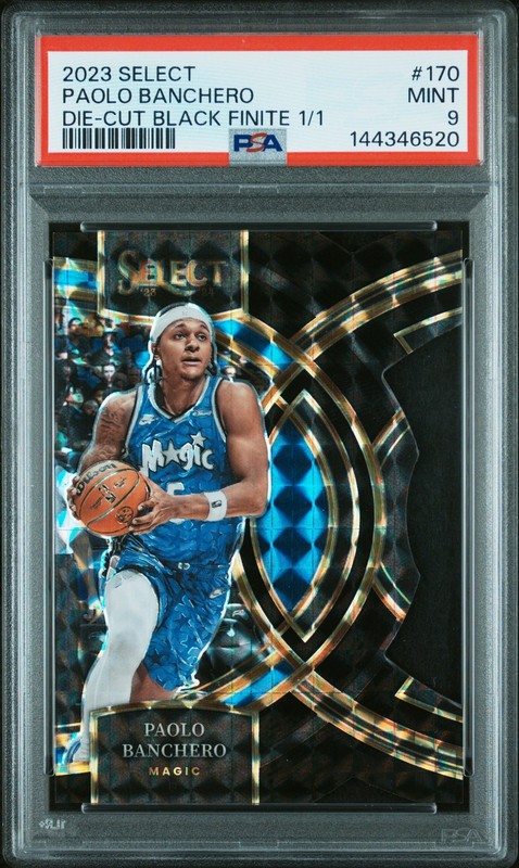 2023 Panini Select Black Finite Die-Cut 1/1 Paolo Banchero #170 PSA 9