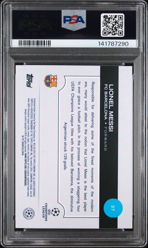 2024 TOPPS UEFA CC #27 LIONEL MESSI SP PSA 9 view 2