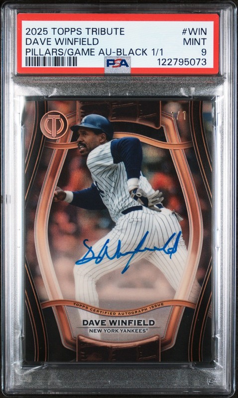 2025 Topps Tribute Pillars of the Game Auto Black 1/1 Dave Winfield #WIN PSA 9