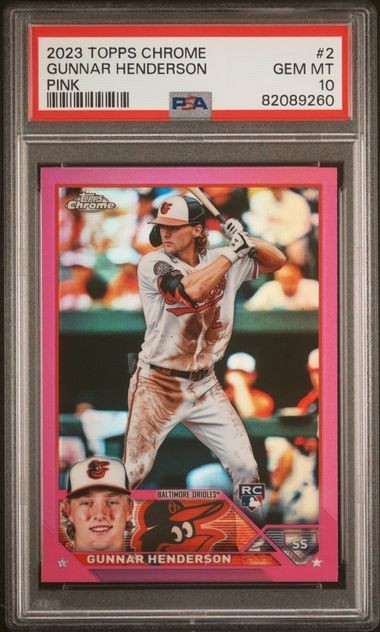 2023 Topps Chrome Gunnar Henderson PSA 10 GEM Pink Refractor ROOKIE RC #2