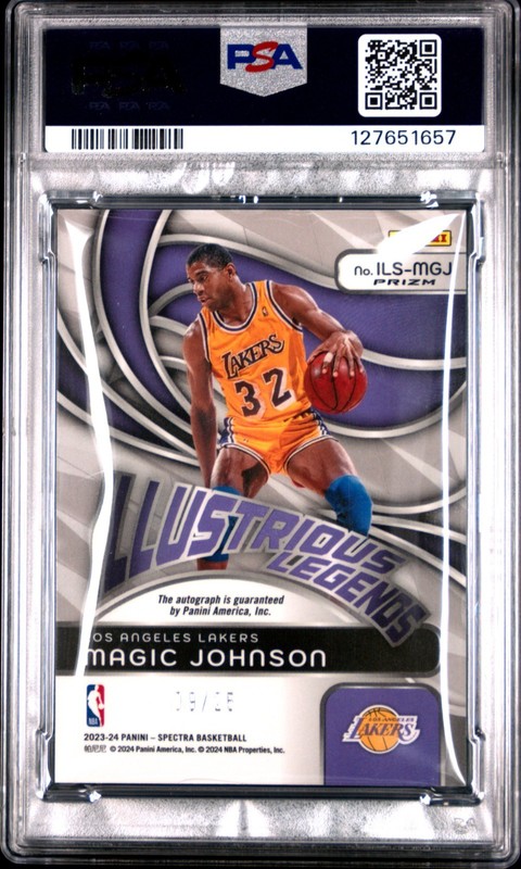 PSA 7 - MAGIC JOHNSON #/25 Auto 2023 Spectra Illustrious Legends Signature META view 2