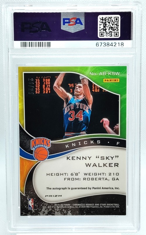 /25 Kenny Sky Walker AUTO POP 1 PSA 9 Autograph 2019-20 Chronicles AIRBORNE SP view 2