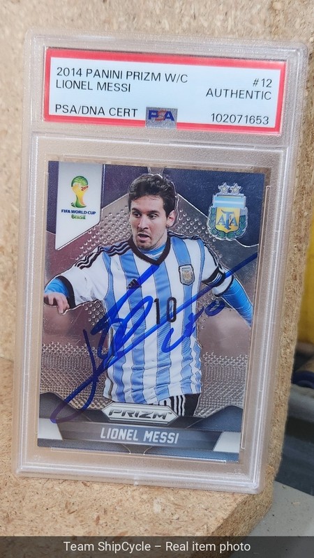 2014 PANINI PRIZM WORLD CUP 12 LIONEL MESSI PSA AUTHENTIC AUTO AUTHENTIC G2U