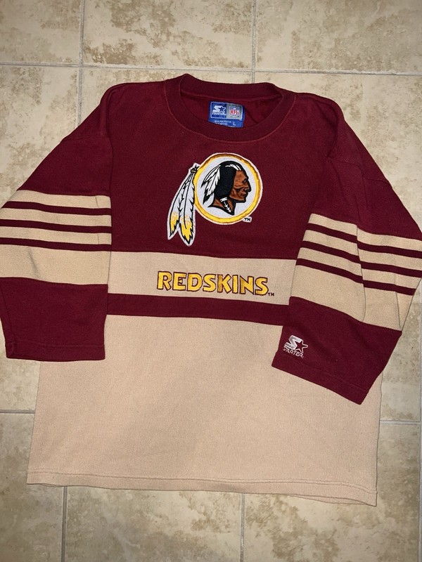 VTG 90s Starter NFL Washington Redskins Sweatshirt Embroidered Logo Mens LG USA