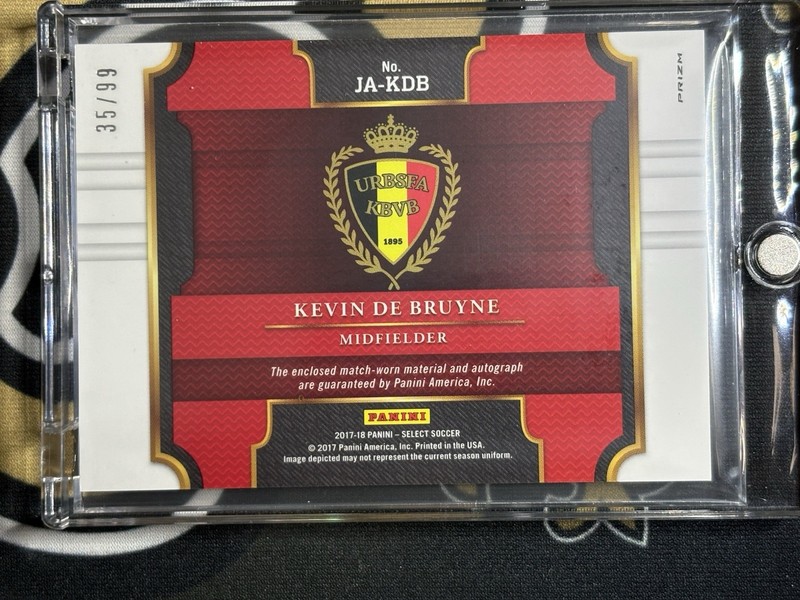 Kevin De Bruyne 2017-18 Panini Select Match Worn Patch Auto Autograph /99 view 2