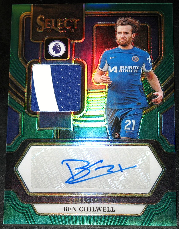 2023-24 Select Premier Ben Chilwell Auto Memorabilia Green Prizm # 4/5 2024 EPL