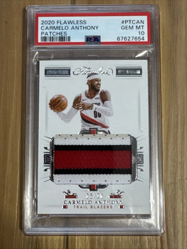 2020 Flawless Carmelo Anthony Patches /20 PSA10 Game Worn