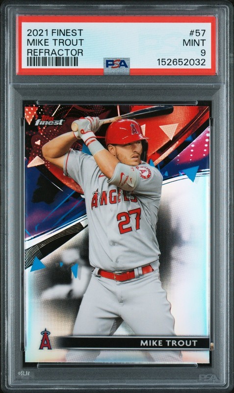 Mike Trout - 2021 Topps Finest Refractor   PSA 9