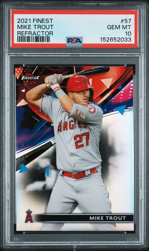 Mike Trout - 2021 Topps Finest Refractor   PSA 10