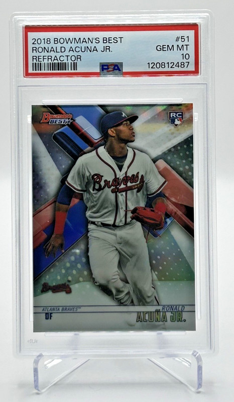 2018 Bowman's Best Ronald Acuna Jr. RC Refractor Rookie #51 Braves PSA 10