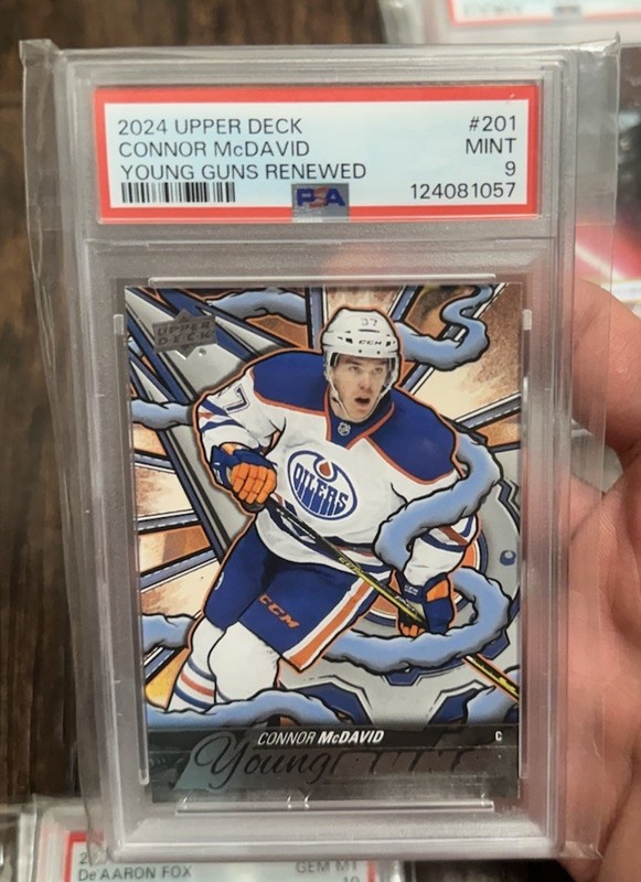 Connor McDavid YOUNG GUNS RENEWED 2024 UPPER DECK #201 Clean PSA 9 Regrade NHL