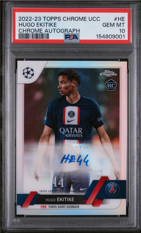 2022/2023 Hugo Ekitike Topps Chrome UCL Auto Rookie Autograph RC PSA 10