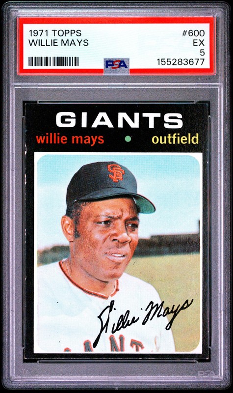 1971 Topps #600 Willie Mays PSA 5 EX