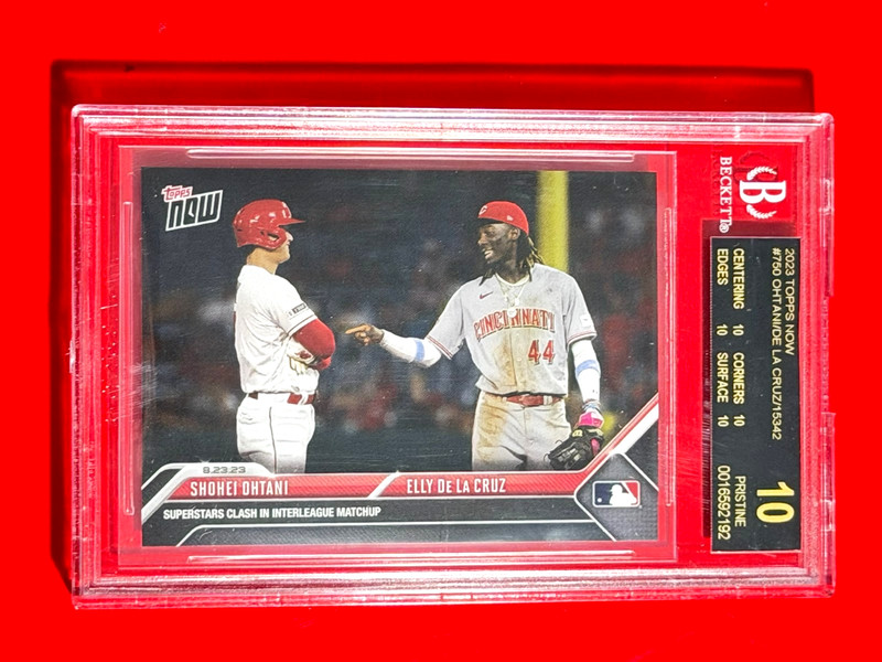 2023 TOPPS NOW MLB #750 SHOHEI OHTANI / ELLY DE LA CRUZ BGS 10 BLACK LABEL 2192