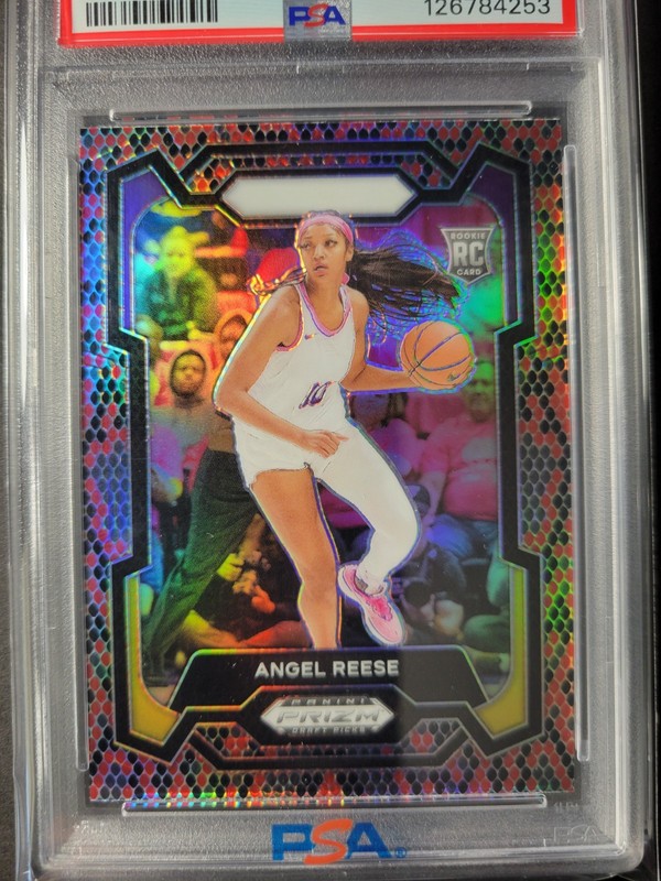 2024 Panini Prizm Draft Picks ANGEL REESE Snakeskin Prizm RC SP PSA 8 NM-MT view 2