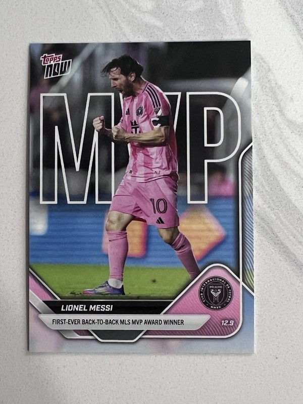 LIONEL MESSI 2025 Topps Now MLS #145 1st Ever Back-to-Back MLS MVP Inter Miami