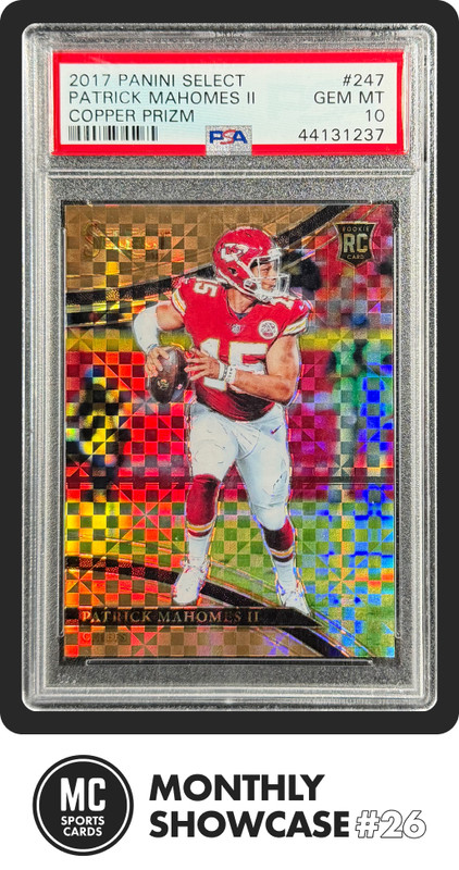PATRICK MAHOMES II PSA 10 2017 PANINI SELECT 247 FIELD LEVEL COPPER PRIZM RC /75