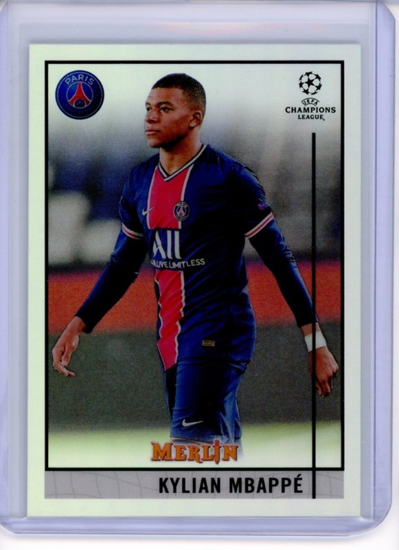 2020-21 TOPPS CHROME MERLIN UEFA CHAMPIONS LEAGUE REFRACTOR KYLIAN MBAPPE #100
