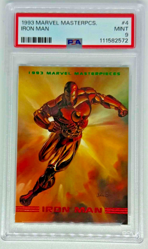 1993 Marvel Masterpieces Iron Man #4 PSA 9 Mint Vintage Trading Card