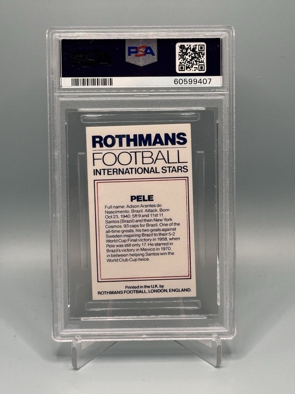 1984 ROTHMANS FOOTBALL INTERNATIONAL STARS PELE PSA 9 view 2