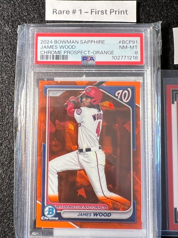 Rare # Bookend James Wood 2024 Bowman Chrome Sapphire 1 /25 First Print + 1/1 view 2