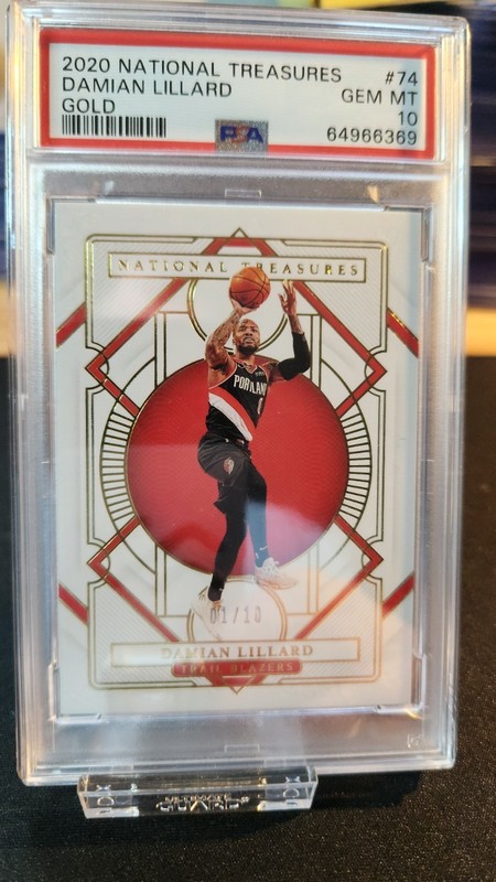 2020 Panini National Treasures Gold Damian Lillard 1/10 PSA 10