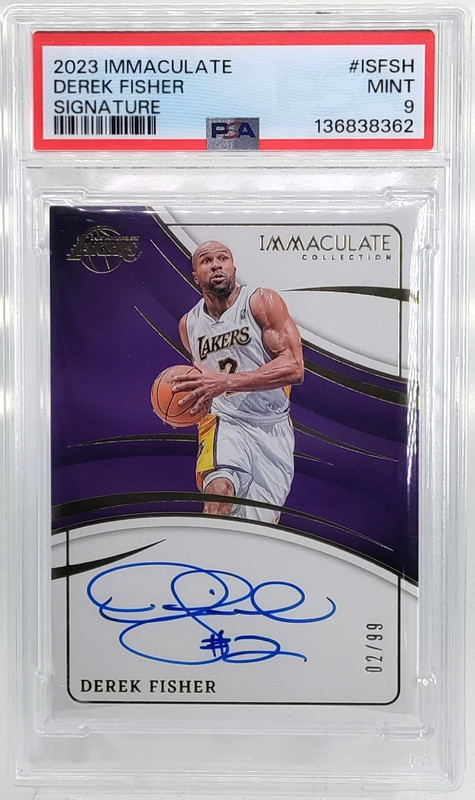 /99 Derek Fisher Auto PSA 9 2023-24 Immaculate Collection Signature AUTOGRAPH