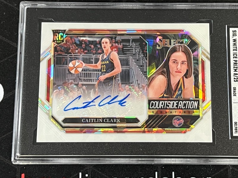 2024 Select WNBA Caitlin Clark Courtside Rookie Auto White Ice /25 SGC 8.5/10 view 2