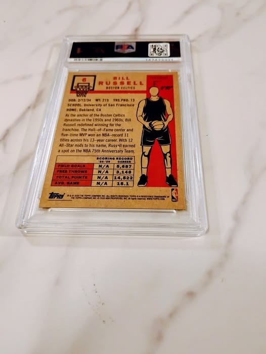 2025 Topps Living Bill Russell #6 "RARE - Low Pop" PSA 9 MINT view 2