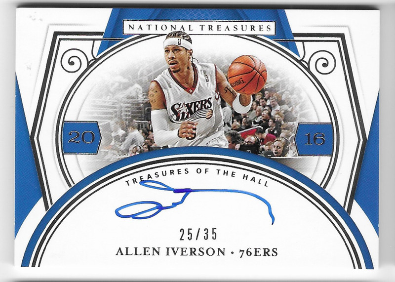 ALLEN IVERSON 2020 PANINI NATIONAL TREASURES AUTO AUTOGRAPH CARD #25/35!