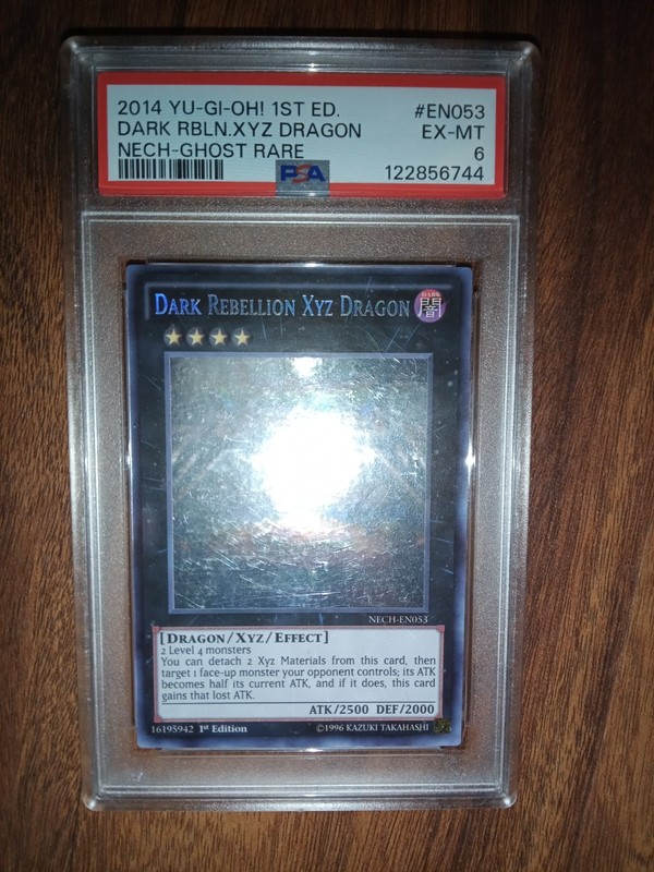 Yu-Gi-Oh! TCG 2014 Dark RBLN XYZ Dragon 1st Ed. Ghost Rare PSA 6 NM+ view 2