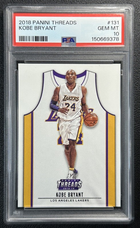 KOBE BRYANT PSA 10 2018-19 PANINI THREADS #131 LAKERS GEM MINT 9378
