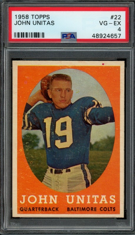1958 TOPPS #22 JOHNNY UNITAS PSA 4 COLTS HOF [657]