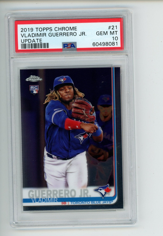 2019 Topps Chrome Update Vladimir Guerrero Jr #21 Rookie Blue Jays PSA 10 (081) view 1