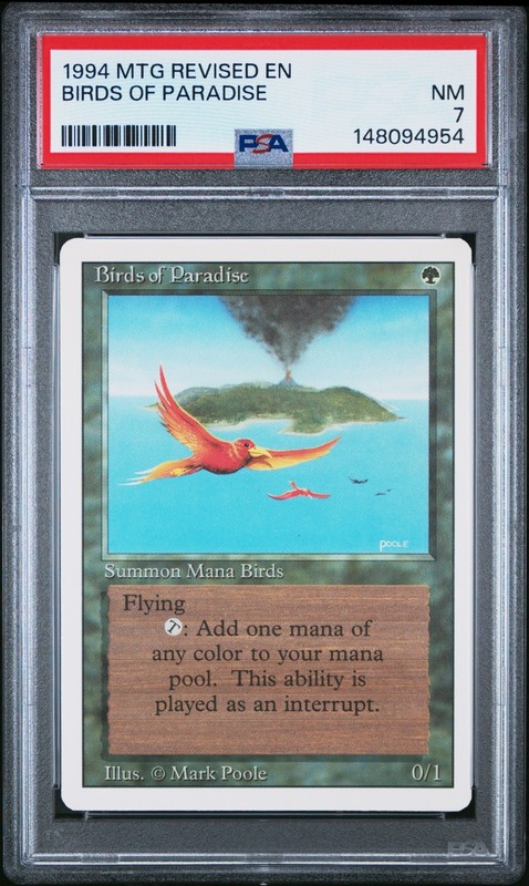 1994 MAGIC THE GATHERING REVISED EDITION BIRDS OF PARADISE PSA 7