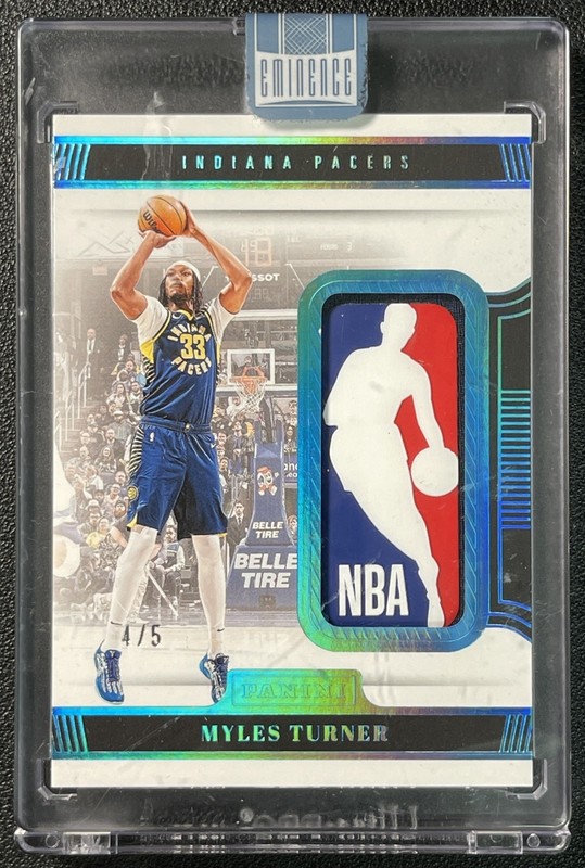 MYLES TURNER 2024-25 PANINI EMINENCE GAME-USED LOGOMAN PATCH 4/5 PACERS