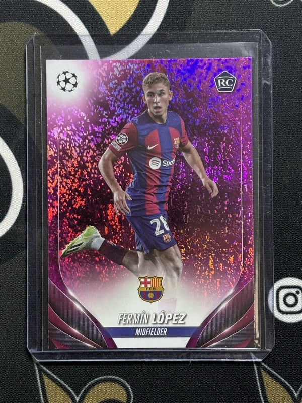 2023-24 Topps Japan Edition Uefa Club - Fermin Lopez Pink Speckle Prizm