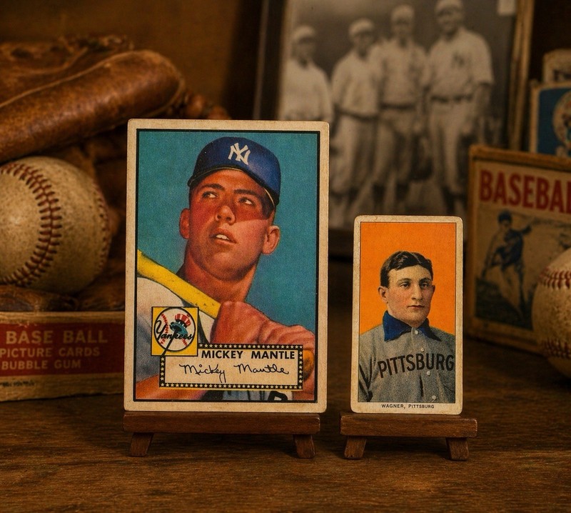Vintage-Style Mickey Mantle Rookie & Honus Wagner T206 Card Inspired Reprint Set