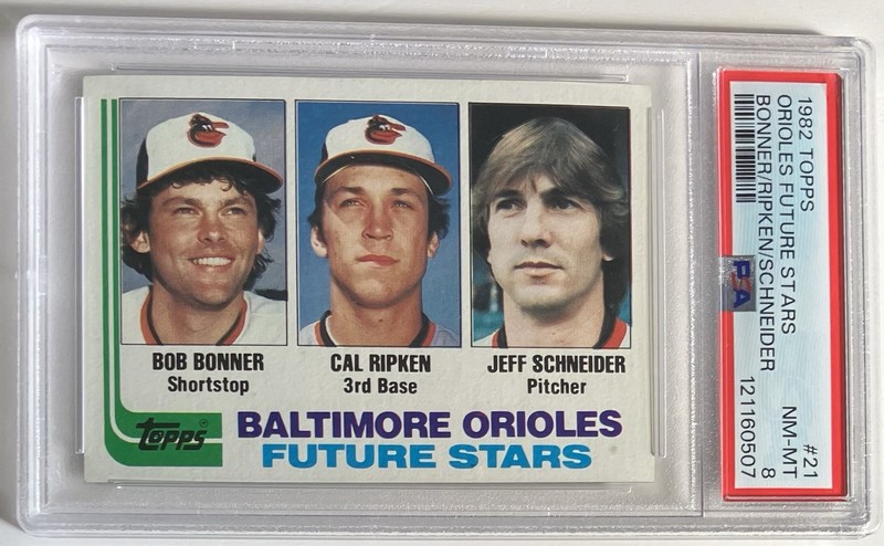 Cal Ripken Jr.  1982 Topps RC #21 PSA 8 NM-MT view 2