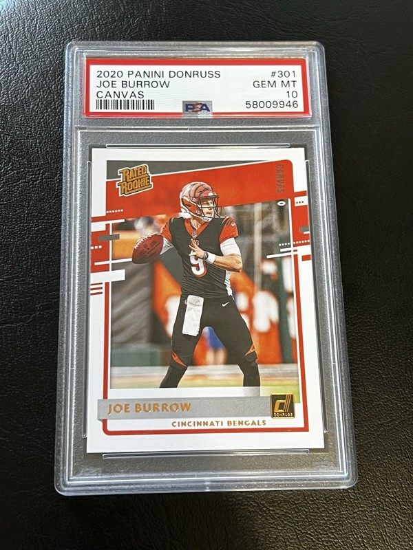 Joe Burrow (Rookie) PSA 10 - 2020 Panini Donruss - Rated Rookie Canvas (RC)