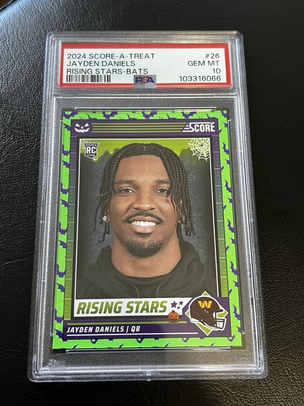 Jayden Daniels Rookie PSA 10 - 2024 Panini Score-A-Treat - Rising Star Bats