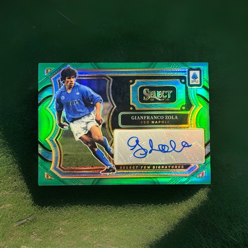 2025-26 Panini Select Serie A Napoli Gianfranco Zola Auto Green Prizm /5
